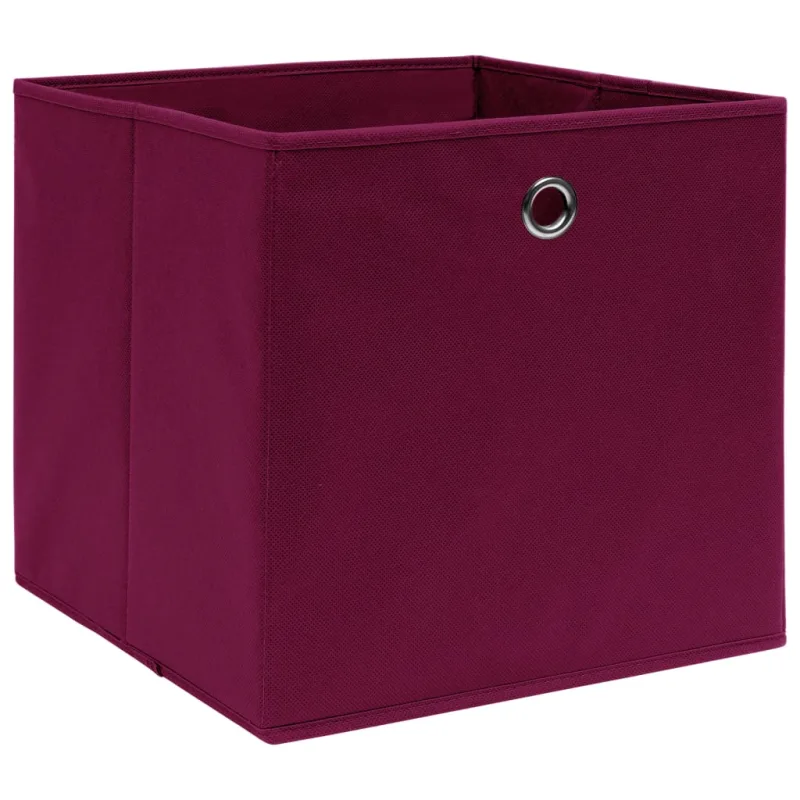 Cajas de almacenaje 10 uds tela no tejida rojo oscuro 28x28x28 cm