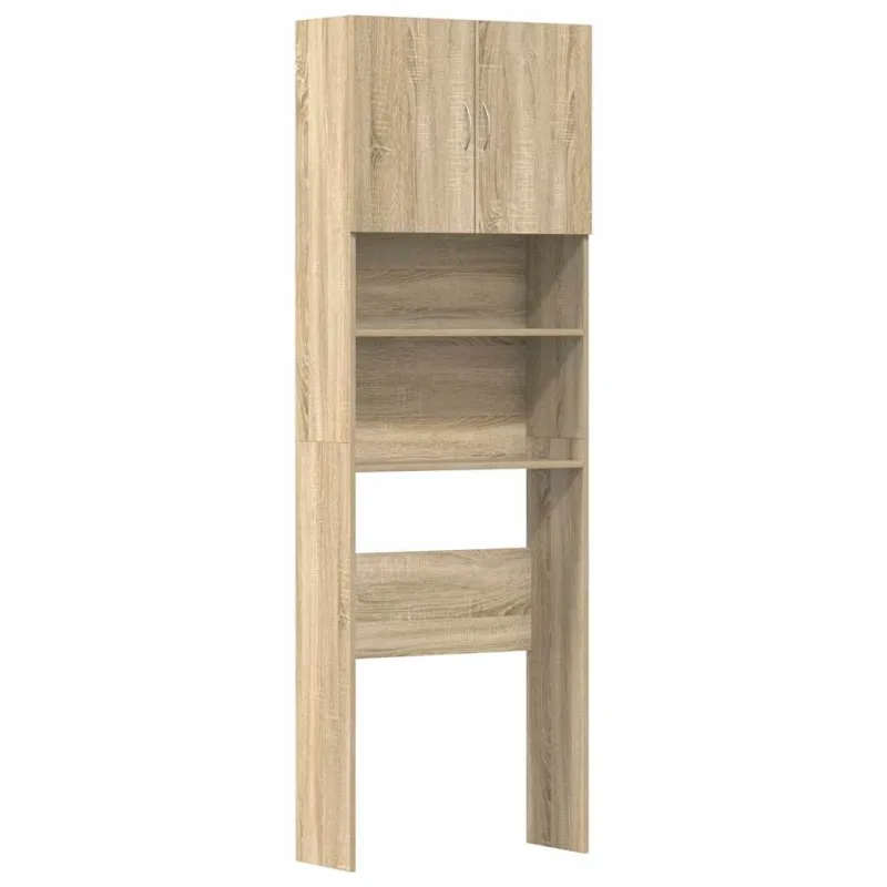Armario de lavadora madera ingeniería roble sonoma 64x24x190 cm – comfortxl