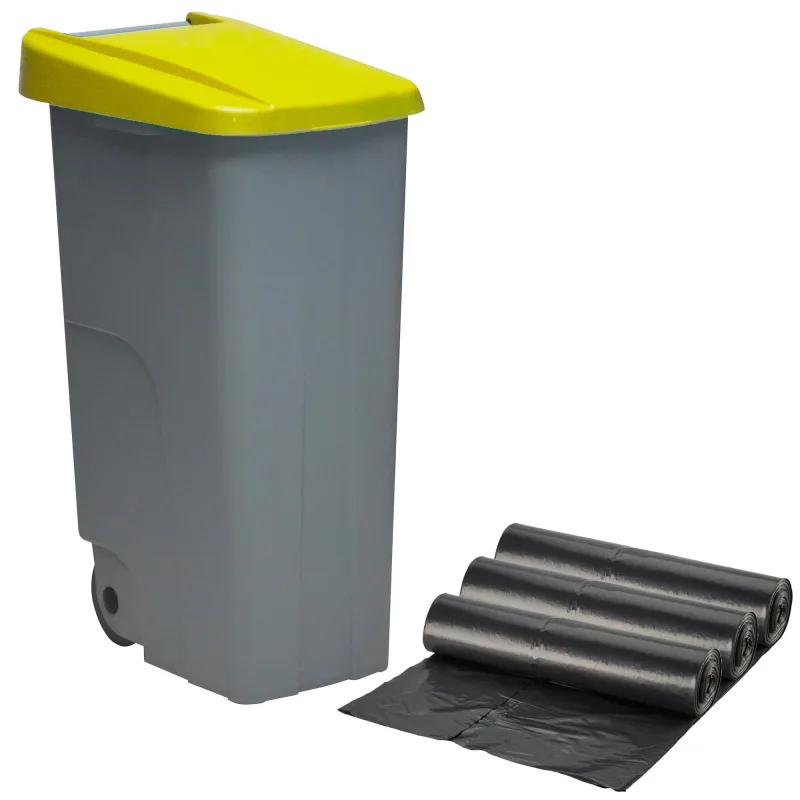 Wellhome contenedor reciclo 110l con 30 bolsas de basura