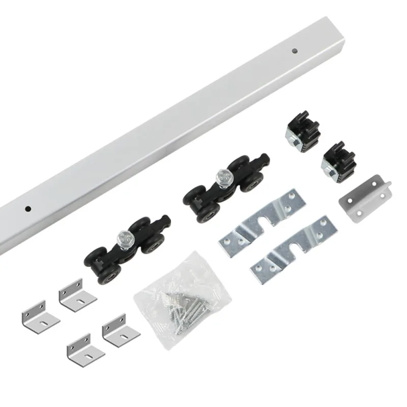 Guía puerta corredera con carril de 2.4m para puerta de hasta 75cm de ancho