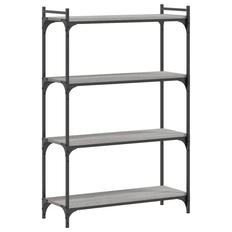 Estantería，librería，armario de libros 4 estantes madera ingeniería gris sonoma 80x30x120 cm cfw333589