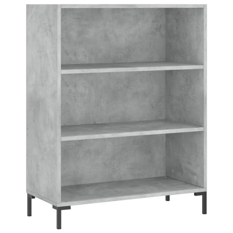 Estantería，librería，armario de libros madera de ingeniería gris hormigón 69,5x32,5x90 cm cfw815591