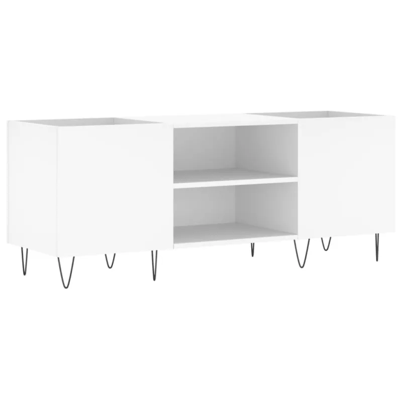 Mueble de almacenaje | mueble para discos madera contrachapada blanco 121x38x48 cm cfw570099