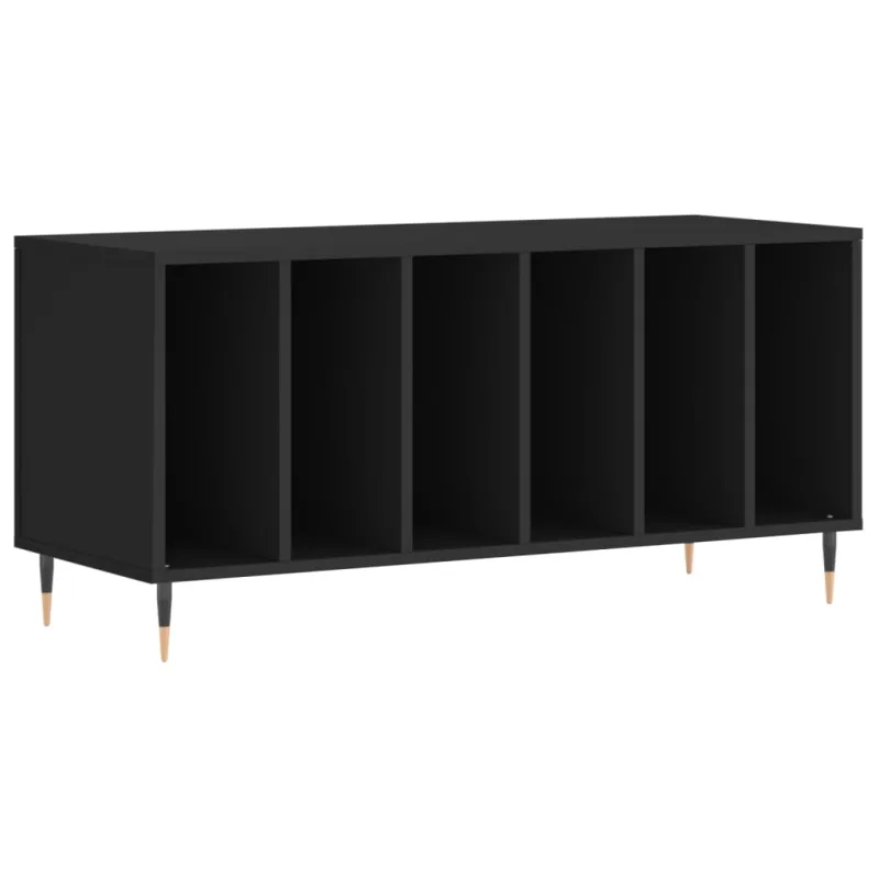 Mueble de almacenaje | mueble para discos madera contrachapada negro 100x38x48 cm cfw754068