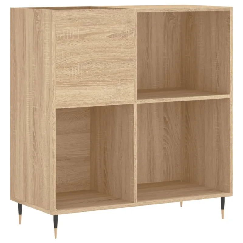Mueble de almacenaje | mueble discos madera contrachapada roble sonoma 84,5x38x89 cm cfw633593