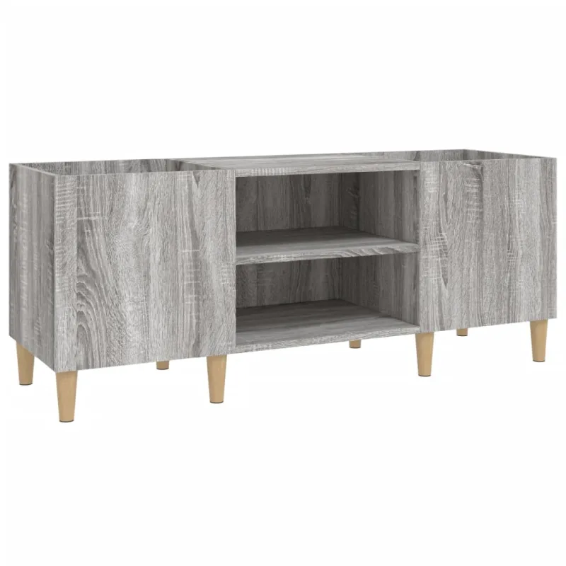 Mueble de almacenaje | mueble para discos madera contrachapada gris sonoma 121x38x48cm cfw700790
