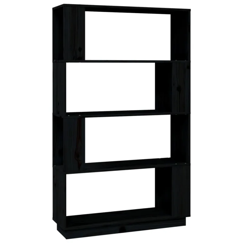 Estantería，librería，armario de libros/divisor de espacios madera pino negro 80x25x132 cm cfw462246
