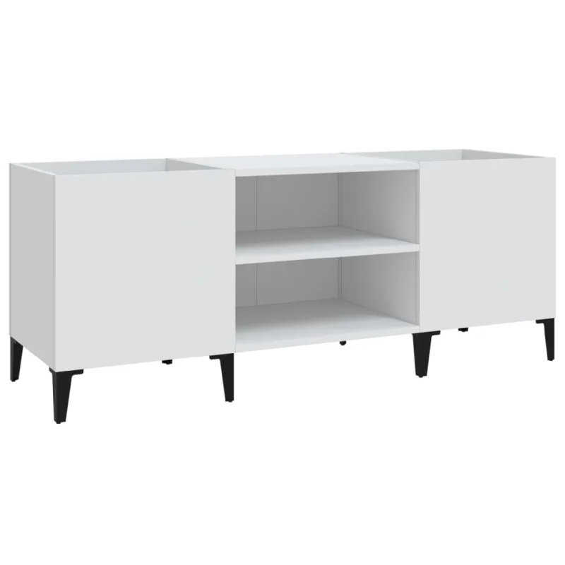 Mueble de almacenaje | mueble para discos madera contrachapada blanco 121x38x48 cm cfw713761