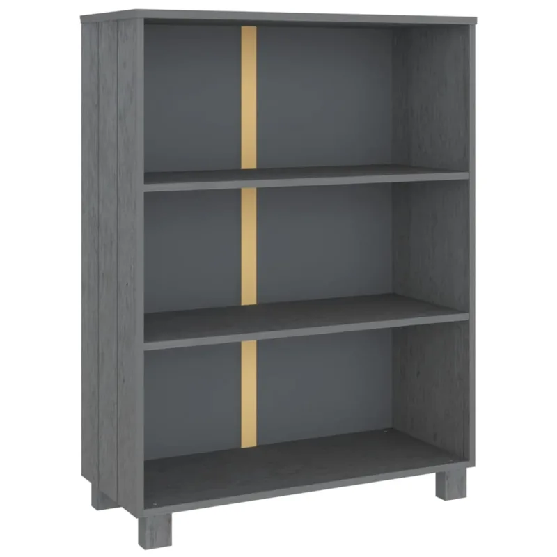 Estantería，librería，armario de libros hamar madera maciza pino gris oscuro 85x35x112 cm cfw257706