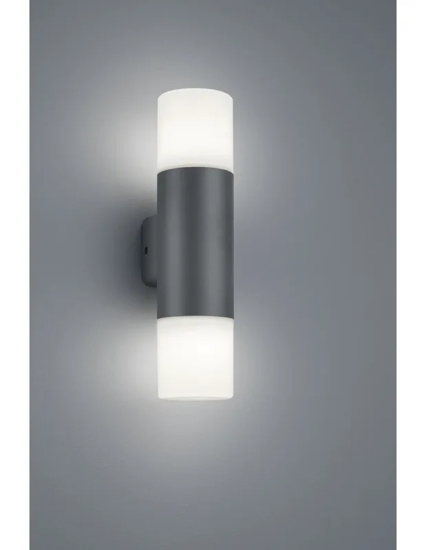 Aplique hoosic biemissione 2xe27 antracita h33 cm ip44 trio lighting
