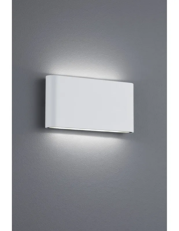 Aplique rectangular thames ii led doble emisión ip54 blanco l17 cm trio lighting