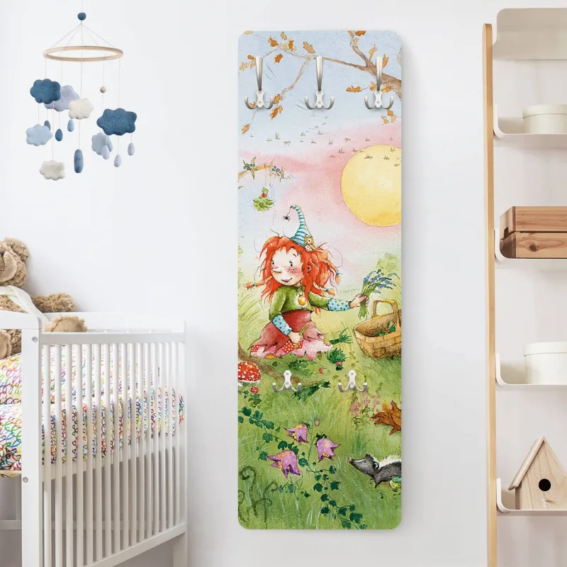 Perchero de pared motivo percha de pared madera perchero infantil de pared verde infantil 777 - habitación infantil bebé - 105 x 34 cm