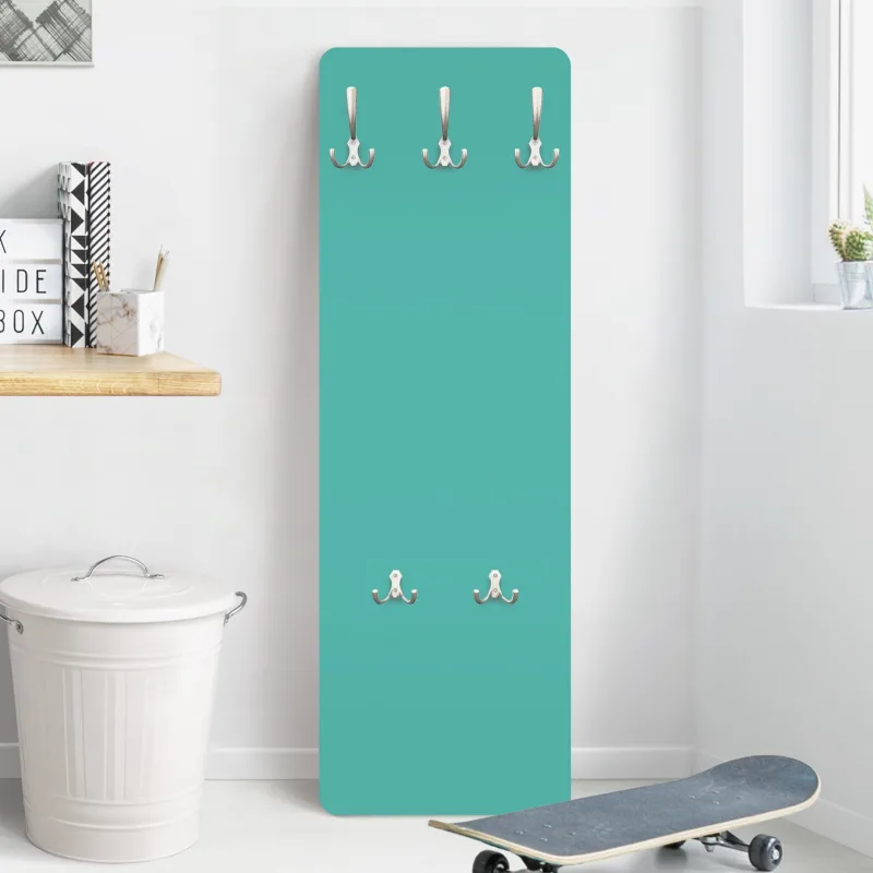 Perchero de pared motivo percha de pared madera perchero infantil de pared turquesa infantil 1042 - baño cocina entrada - 105 x 34 cm