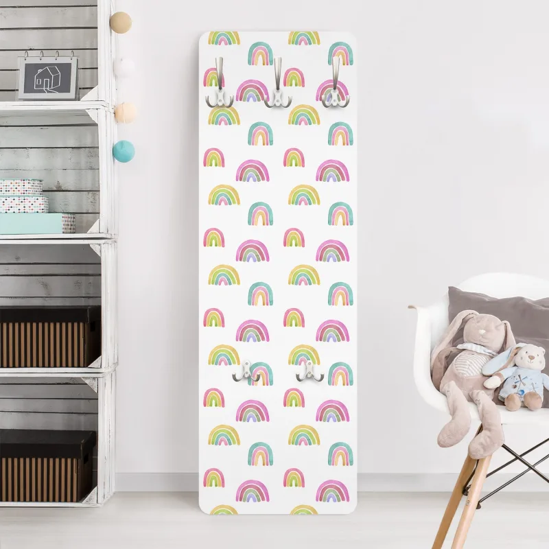 Perchero de pared percha de pared madera perchero infantil de pared colorido ilustración 1206 - habitación infantil bebé - 105 x 34 cm