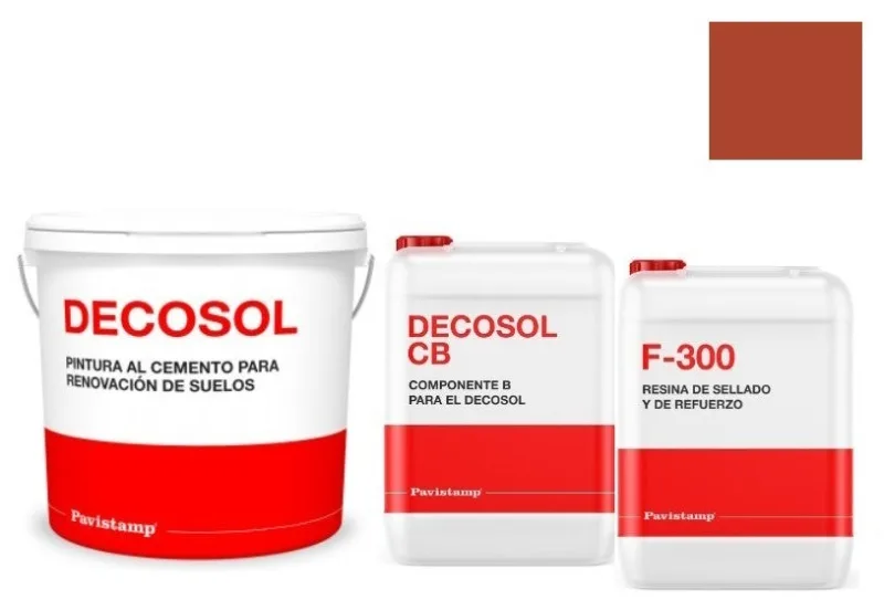 Kit 10 m2 renovador de color para hormigón impreso-teja