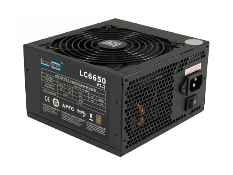 Lc power lc6650 v2.3 - fuente de alimentación interna - atx12v 2.3 - 80 plus bronze - 230 v ca - 650 vatios - pfc activo (lc6650 v2.3)