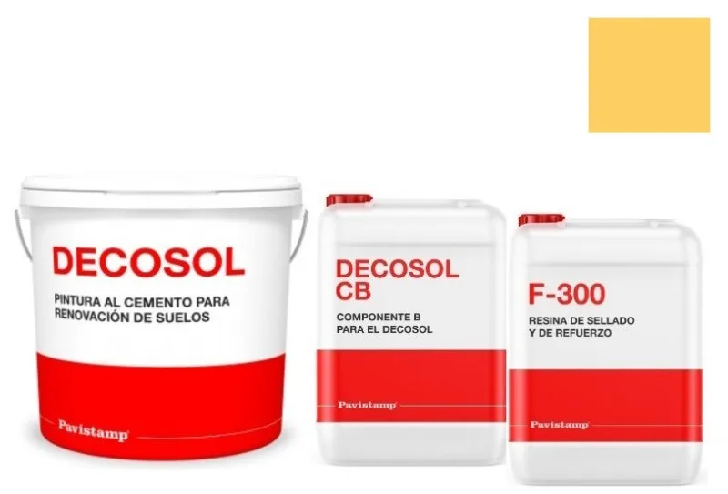 Kit 100 m2 renovador de color para hormigón impreso-amarillo