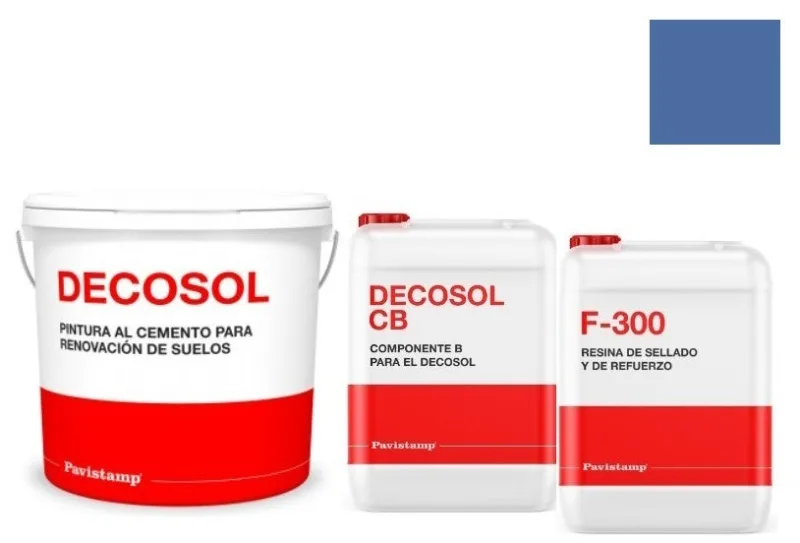 Kit 100 m2 renovador de color para hormigón impreso-azul e