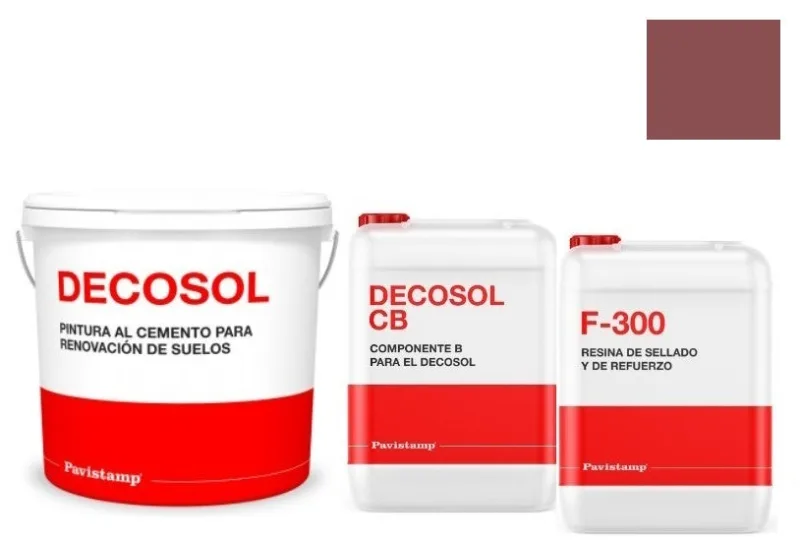 Kit 100 m2 renovador de color para hormigón impreso-granate