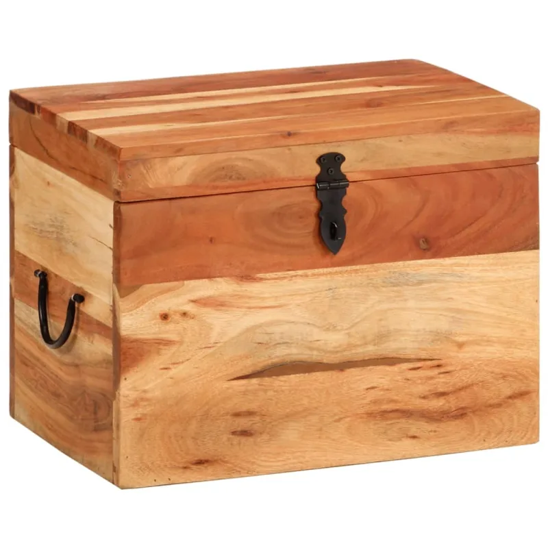 Caja de almacenaje | baúl de almacenaje madera maciza de acacia 39x28x31 cm cfw216551