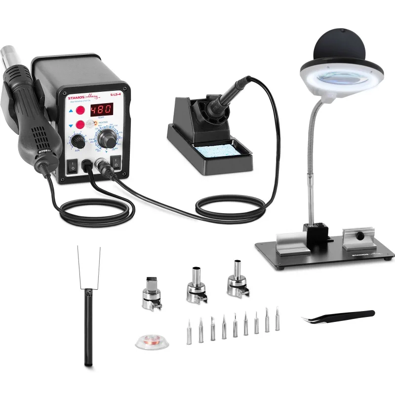 Set estación de soldadura - 60 watt - pantalla led + accesorios