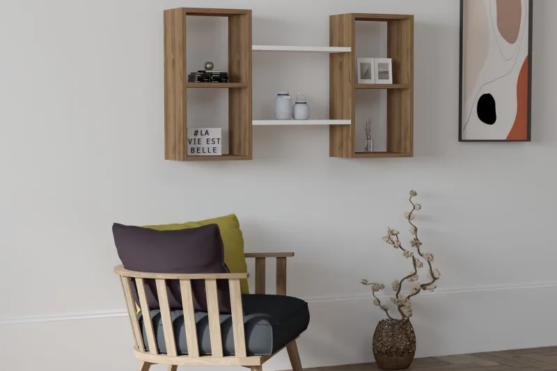 Estante de pared bambi nogal blanco