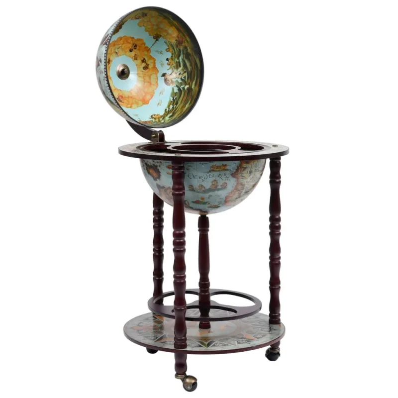 Mueble bar globe en madera de eucalipto azul - comfortxl