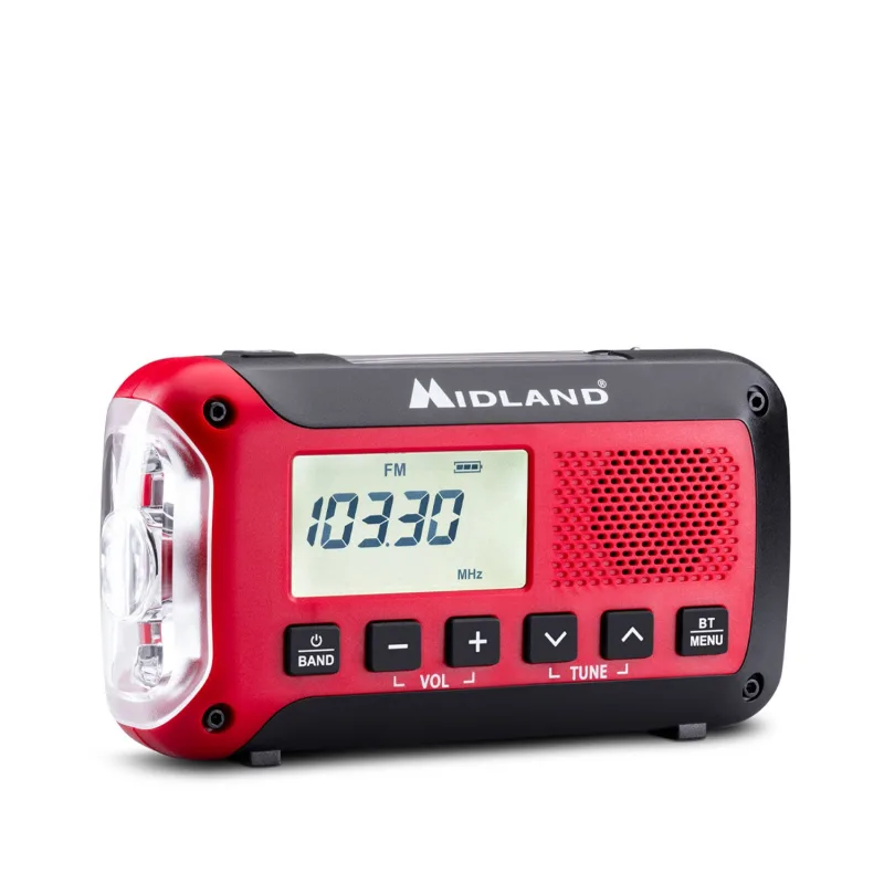 Midland er250 bt radio de emergencia con bluetooth, power bank, radio y altavoz bluetooth