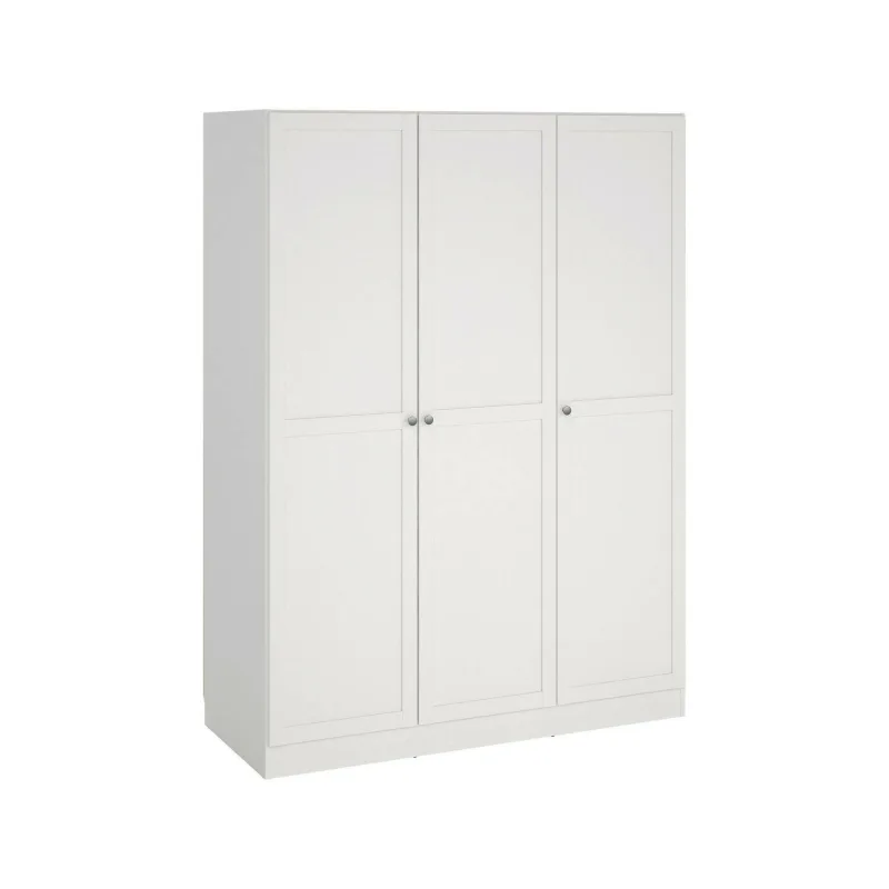 Armario gener de 3 puertas, muebles de dormitorio, vestidor, perchero, 147x62 h200 cm, blanco