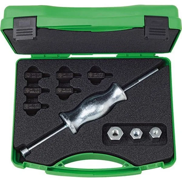 Juego extracción de piezas roscadas con martillo deslizante (m3-m10) kukko ks-22-01