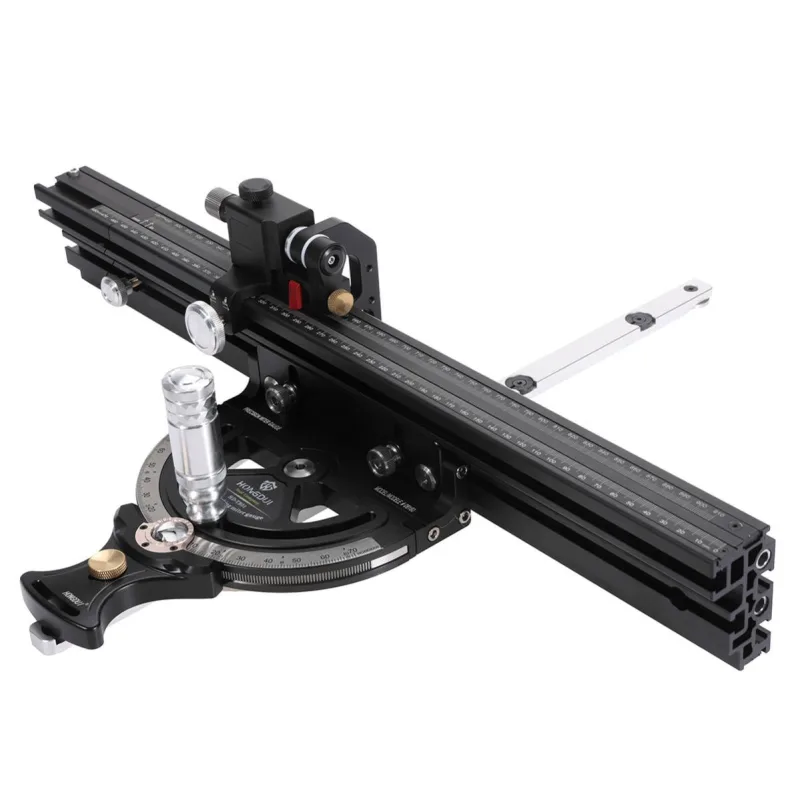 Sistema de calibre de inglete para valla, herramientas de carpintería, bloque de empuje con regla de placa angular