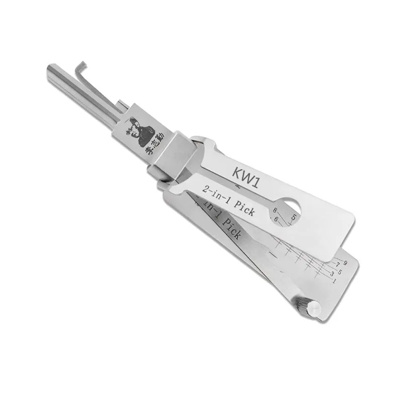 Herramienta de cerrajería 2 en 1 para abrir cerraduras y decodificar - kw1