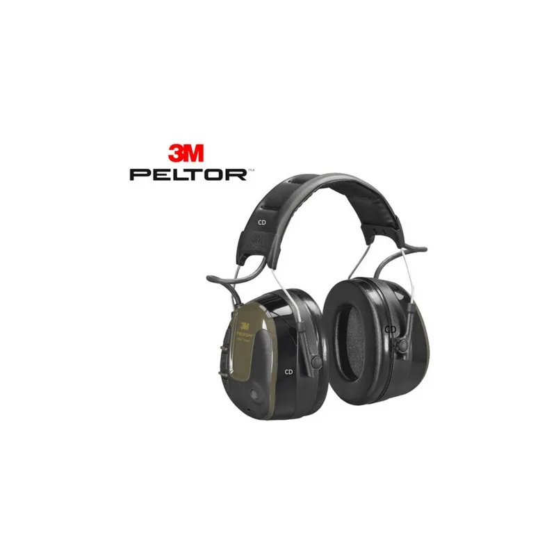 Auriculares 3m peltor predac hunter - supraaurales - con cable - cancelación activa de ruido - conector de 3,5 mm - verdes (mt13h222a)
