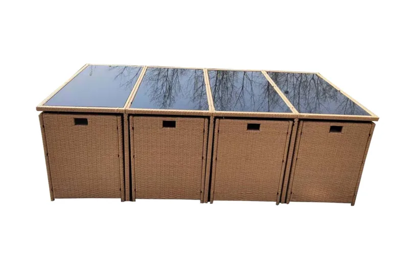 Florida salón de jardín de resina trenzada natural de 12 plazas