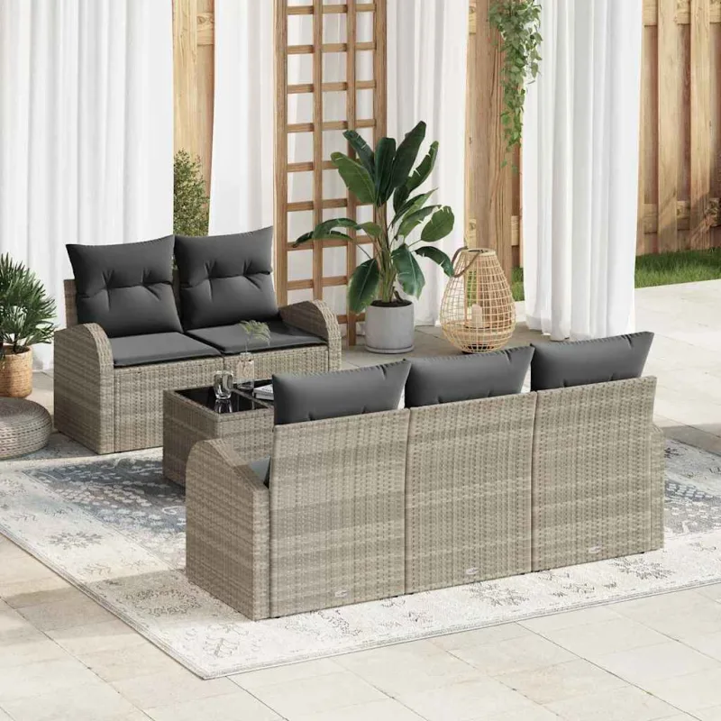 Conjunto de sofá de jardín gris claro 55 x 55 x 37 cm vidaxl
