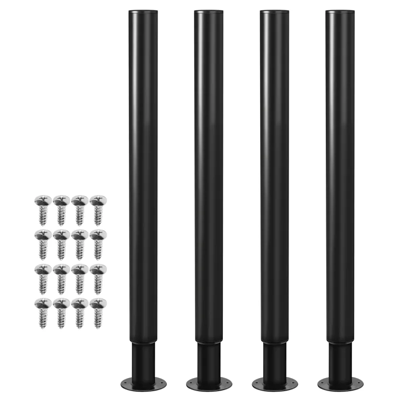 Patas para muebles ajustables de metal, altura ajustable, color negro, 700-1100 mm (paquete de 8)