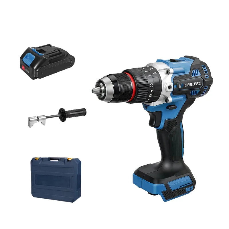 Taladro de impacto inalámbrico sin escobillas de 20 v, 1 batería de 1,5 ah