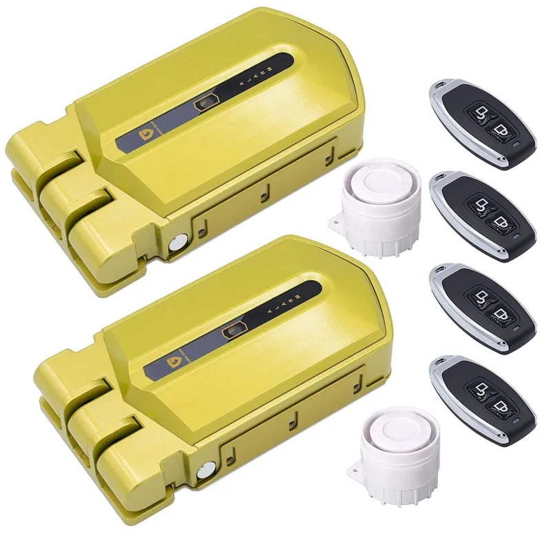 Duo cerradura invisible dorada con alarma de 120db 4 mandos