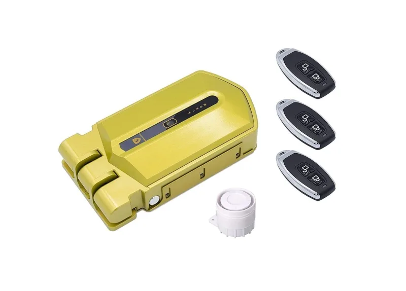 Cerradura invisible dorada con alarma de 120db 3 mandos