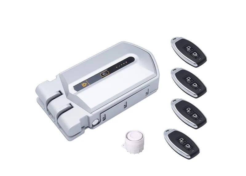 Cerradura invisible plata con alarma de 120db 4 mandos