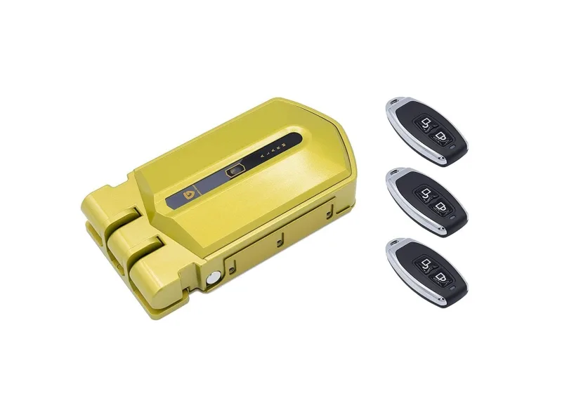 Cerradura invisible dorada con alarma de 95db 3 mandos
