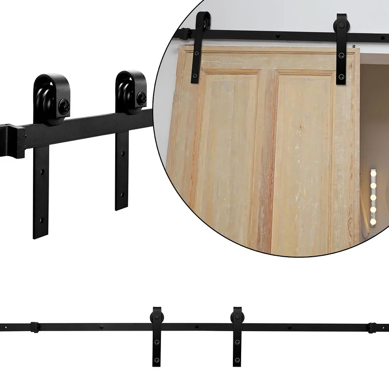 Sistema de puerta corredera stripes 200 cm sistema de puerta corredera, herrajes, rodillo guía de suelo para puerta corredera