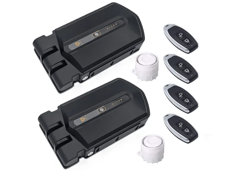 Cerradura invisible con alarma dúo de 120db 4 mandos negra