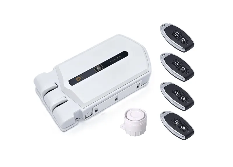 Cerradura invisible con alarma de 95db 4 mandos blanca