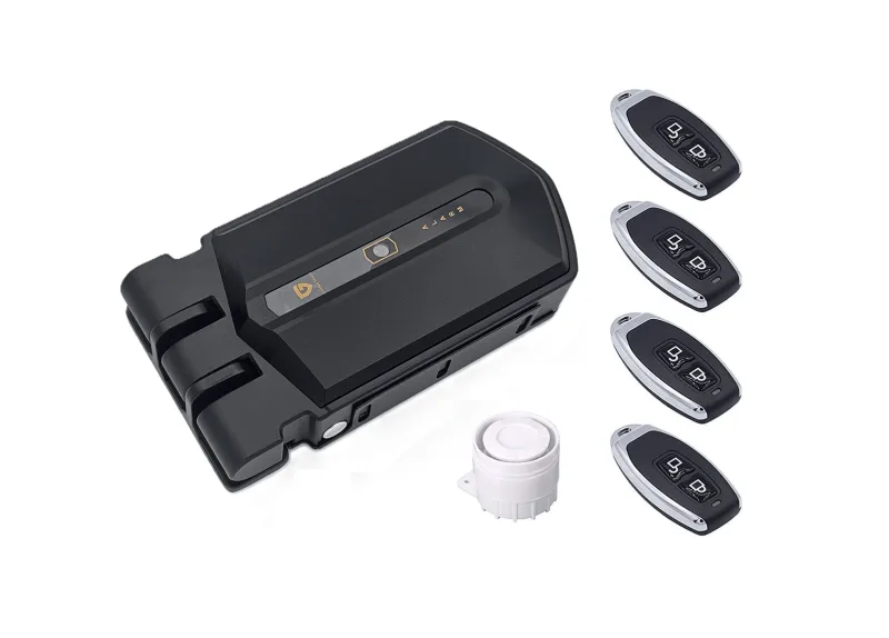 Cerradura invisible con alarma de 120db 4 mandos negra