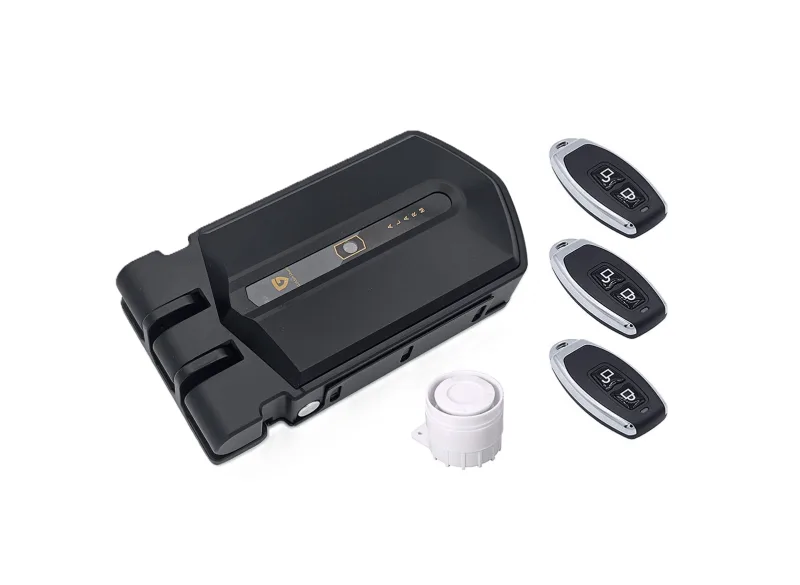 Cerradura invisible con alarma de 120db 3 mandos negra