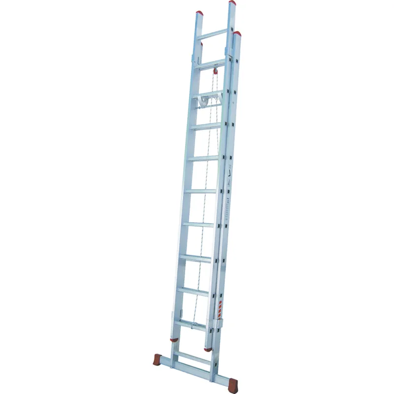 Escalera aluminio extensible con cuerda - 10 peldaños 3x3