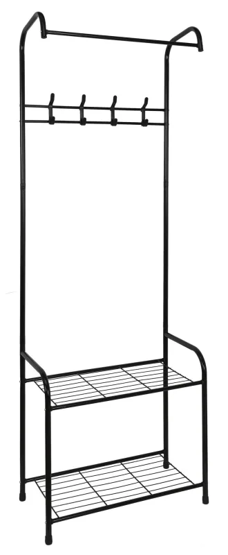 Perchero zapatero 170x61x30 cm negro