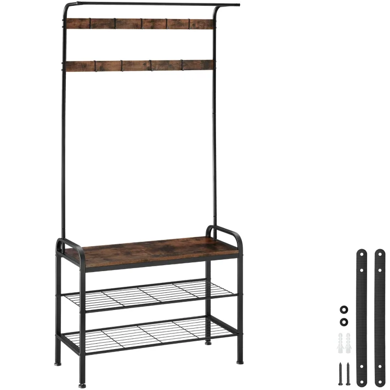 Tectake perchero con banco zapatero estilo industrial