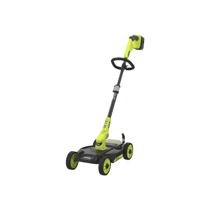 Ryobi 18v one+ cordless city lawn mower ry18lmc30a-120 - 30cm cutting width, includes 2.0ah battery & charger, 3-in-1 function for small gardens